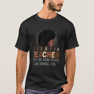 Black Afro African Teacher Black History Maand Mel T-shirt