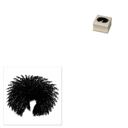 Black Afro Curly Hair Rubberstempel (Gestempeld)