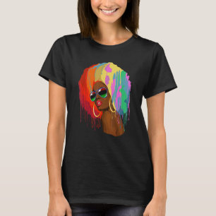 Black Afro Hair Black Womens BHM African American T-shirt