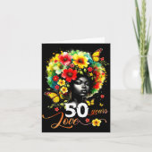 Black Afro Queen 50 Years Love 50th Birthday Butte Kaart (Voorkant)