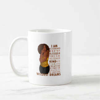 Black Afro Woman Melanin Girl Black History Maand Koffiemok