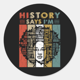 Black Afro Woman Melanin Girl Black History Maand Ronde Sticker
