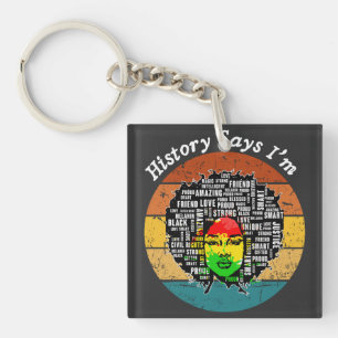 Black Afro Woman Melanin Girl Black History Maand Sleutelhanger