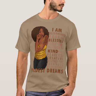 Black Afro Woman Melanin Girl Black History Maand T-shirt