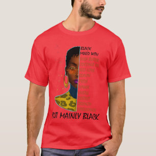 Black Afro Woman Melanin Girl Black History Maand T-shirt