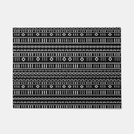 Black Afrocentric Mudcloth Pattern Deurmat
