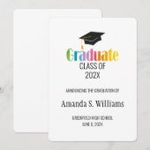 Black Afstudeerder Pet Afstuderen Aankondiging (Voorkant / Achterkant)