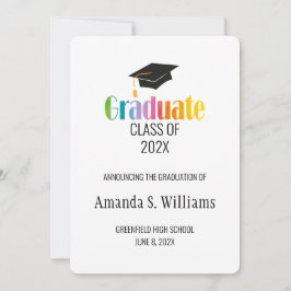 Black Afstudeerder Pet Afstuderen Aankondiging