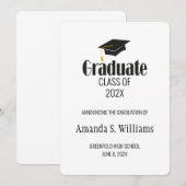 Black Afstudeerder Pet Afstuderen Aankondiging (Voorkant / Achterkant)