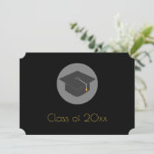 Black Afstudeerder Pet Class of 20xx Graduation Pa Kaart (Staand voorkant)