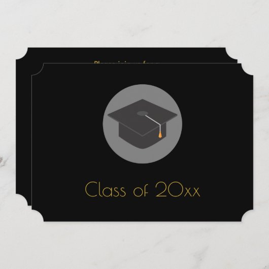 Black Afstudeerder Pet Class of 20xx Graduation Pa Kaart (Voorkant / Achterkant)