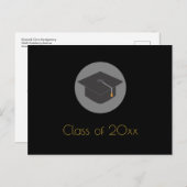 Black Afstudeerder Pet Class of 20xx Graduation Pa Uitnodiging Briefkaart (Voorkant / Achterkant)
