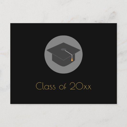 Black Afstudeerder Pet Class of 20xx Graduation Pa Uitnodiging Briefkaart (Voorkant)