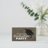 Black Afstudeerder Pet, Graduation Party Ticket In Informatiekaartje (Staand voorkant)