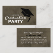 Black Afstudeerder Pet, Graduation Party Ticket In Informatiekaartje (Voorkant / Achterkant)
