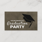 Black Afstudeerder Pet, Graduation Party Ticket In Informatiekaartje (Voorkant)