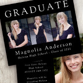 Black Afstuderen Four Fotoaankondiging Flyer