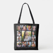 Black Afstuderen K-12 Bold Modern Photo Collage Tote Bag (Achterkant)