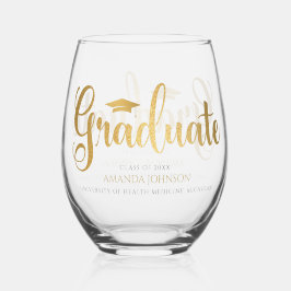 Black Afstuderen Name Afstuderen Wijnglas Zonder Voet