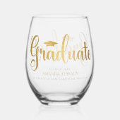 Black Afstuderen Name Afstuderen Wijnglas Zonder Voet (Achterkant)