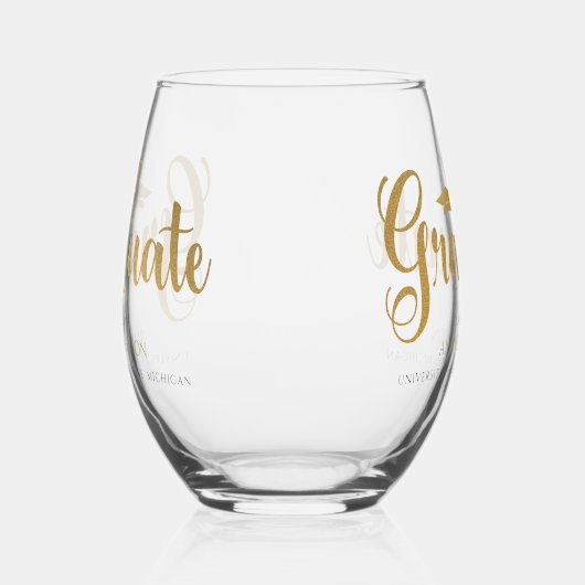 Black Afstuderen Name Afstuderen Wijnglas Zonder Voet (Links)