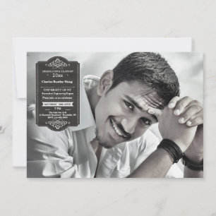 Black Afstuderen Seal Photo Afstuderen Invitation Kaart