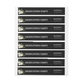 Black Afstuderen Wrap-Around Retour Adreslabels (Vel)