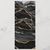 Black Agaat minimalistische luxe bruiloft programm Menu (Achterkant)