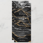 Black Agaat minimalistische luxe bruiloft programm Menu (Voorkant / Achterkant)