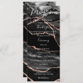 Black Agaat minimalistische luxe bruiloft programm Menu (Voorkant / Achterkant)