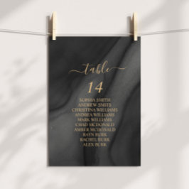 Black Agat & Gold Calligraphy Sey Chart Cards Kaart