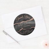 Black Agate bedankt Classic Round Sticker (Envelop)
