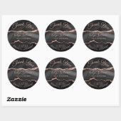 Black Agate bedankt Classic Round Sticker (Vel)