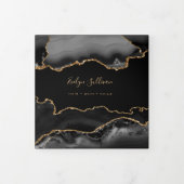 Black Agate Faux Gold Foil drievoudig Brochure Drieluik Kaart (Cover)