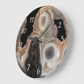 Black Agate Faux Marble Stone Gem Clock Grote Klok (Hoek)