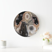 Black Agate Faux Marble Stone Gem Clock Grote Klok (Huis)