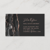 Black Agate Geode Roos Gold Glitter Real Visitekaartje (Voorkant)