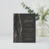 Black Agate Gold 50th Anniversary Party Briefkaart (Staand voorkant)
