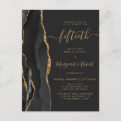 Black Agate Gold 50th Anniversary Party Briefkaart (Voorkant)