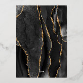 Black Agate Gold-bevestiging Folie Uitnodiging (Achterkant)