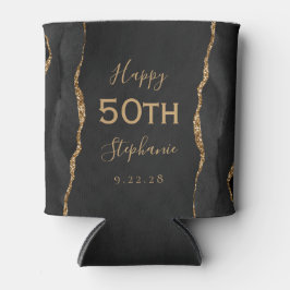 Black Agate Gold Dark 50ste verjaardagsfeestje Blikjeskoeler