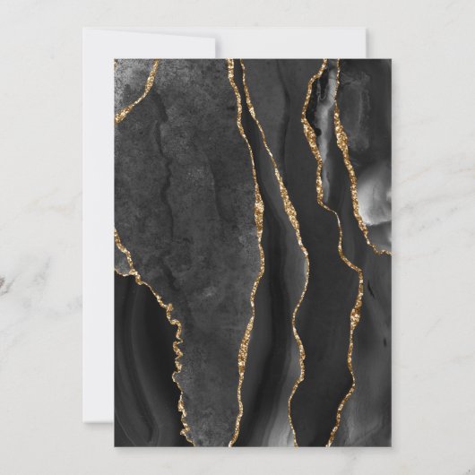 Black Agate Gold First Heilige Communie Kaart (Achterkant)