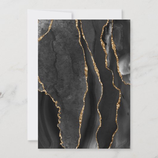 Black Agate Gold Glitter First Heilige Communie Kaart (Achterkant)