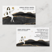 *~* Black Agate Gold Glitter - Goddess Celestial Visitekaartje (Voorkant / Achterkant)