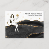 *~* Black Agate - Gold Glitter Goddess Celestial Visitekaartje (Voorkant)