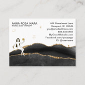 *~* Black Agate - Gold Glitter Goddess Celestial Visitekaartje (Achterkant)