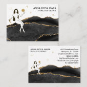 *~* Black Agate - Gold Glitter Goddess Celestial Visitekaartje (Voorkant / Achterkant)