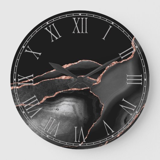 Black Agate Home Decor Large Clock Grote Klok (Voorkant)