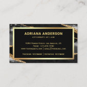 Black Agate Lawyer Attorney Gold Pen Nib Visitekaartje (Achterkant)