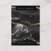 Black Agate Marble Jewelry Display Card Visitekaartje (Voorkant)
